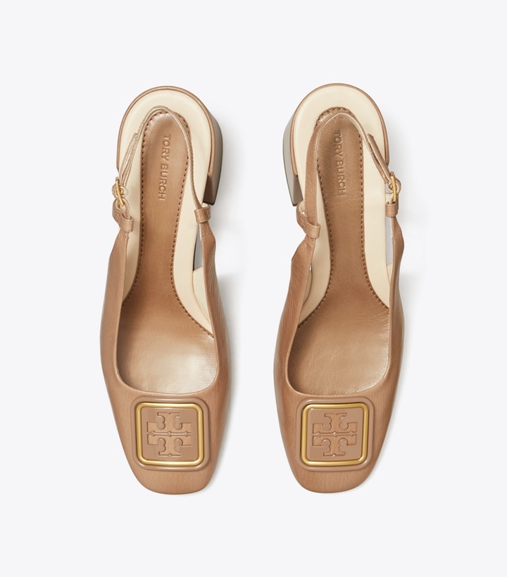 Almond Flour Tory Burch Georgia Bombé Slingback Women's Heels | AU3428195