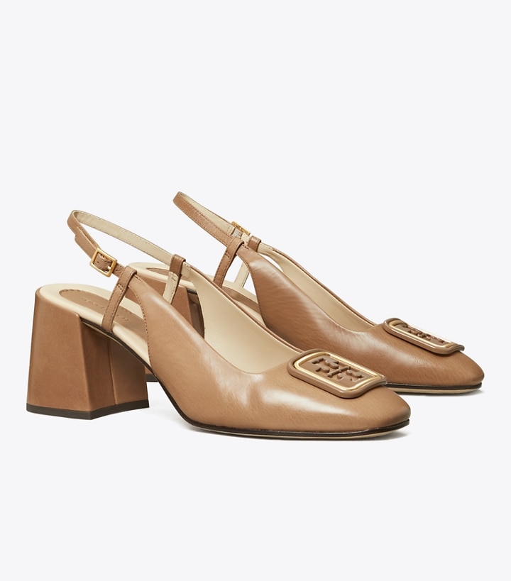 Almond Flour Tory Burch Georgia Bombé Slingback Women\'s Heels | AU3428195