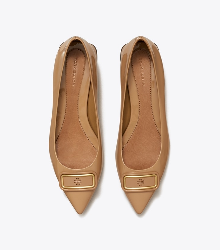 Almond Flour Tory Burch Georgia Pointed Toe Women's Flats | AU7469015