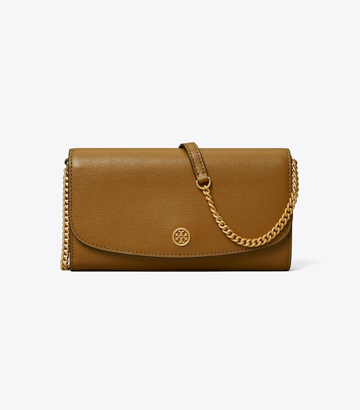 Bistro Brown Tory Burch Robinson Chain Wallet Women's Mini Bags | AU2495680