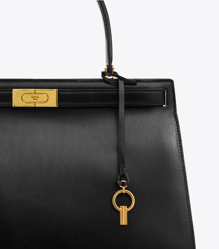 Black Tory Burch Lee Radziwill Large Women's Satchel Bags | AU6729851