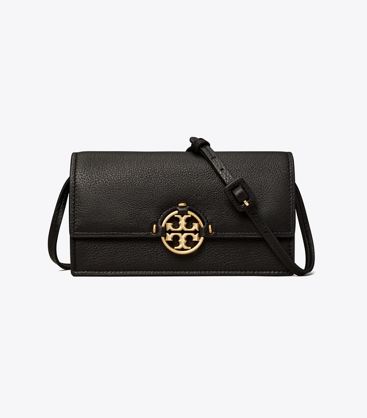 Black Tory Burch Miller Wallet Crossbody Women's Mini Bags | AU8049651