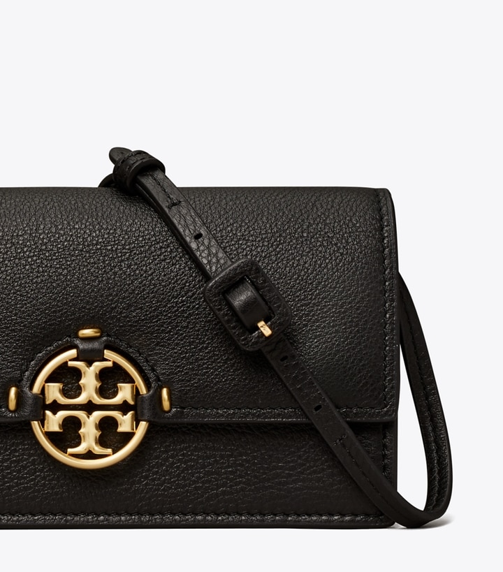 Black Tory Burch Miller Wallet Crossbody Women's Mini Bags | AU8049651