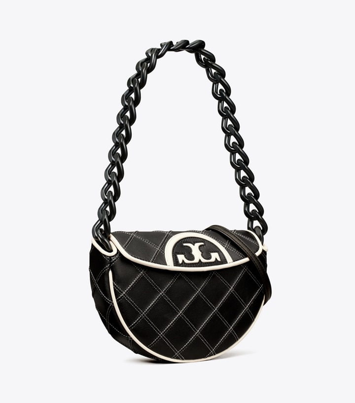 Black Tory Burch Mini Fleming Soft Women\'s Crescent Bags | AU5619483