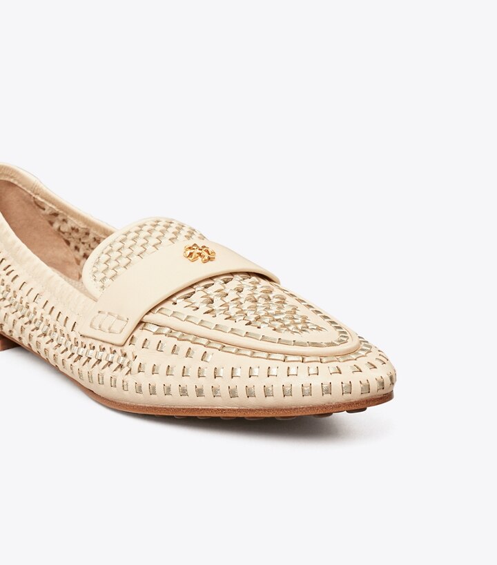 Brie Spark Gold Brie Tory Burch Woven Ballet Women's Loafers | AU7569120