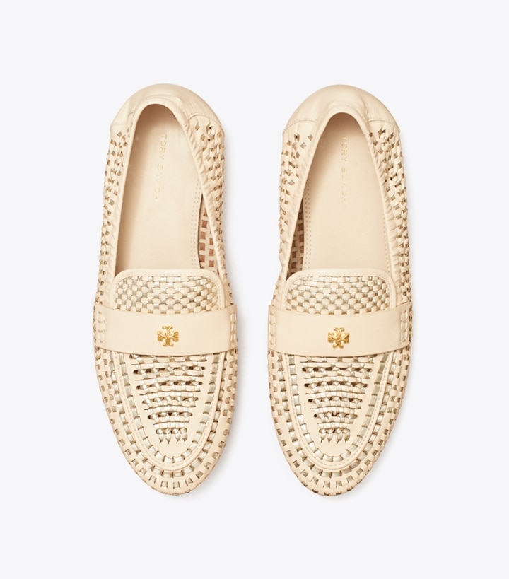 Brie Spark Gold Brie Tory Burch Woven Ballet Women's Loafers | AU7569120