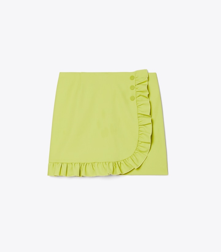 Bright Chartreuse Tory Burch Tech Twill Ruffle Women\'s Skort | AU9531407