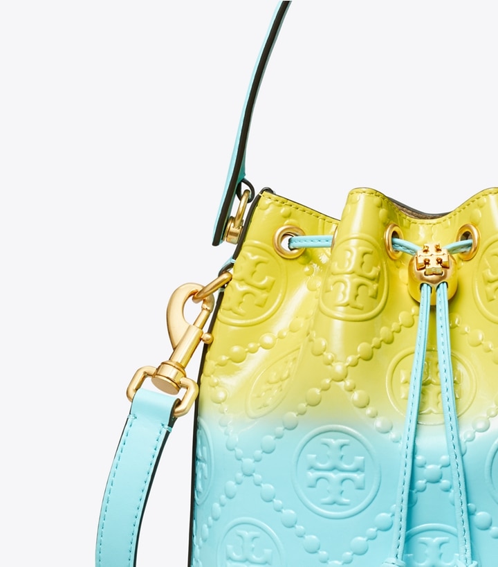 Colza Yellow Light Celeste Tory Burch T Monogram Dip-dye Women's Bucket Bags | AU2340518