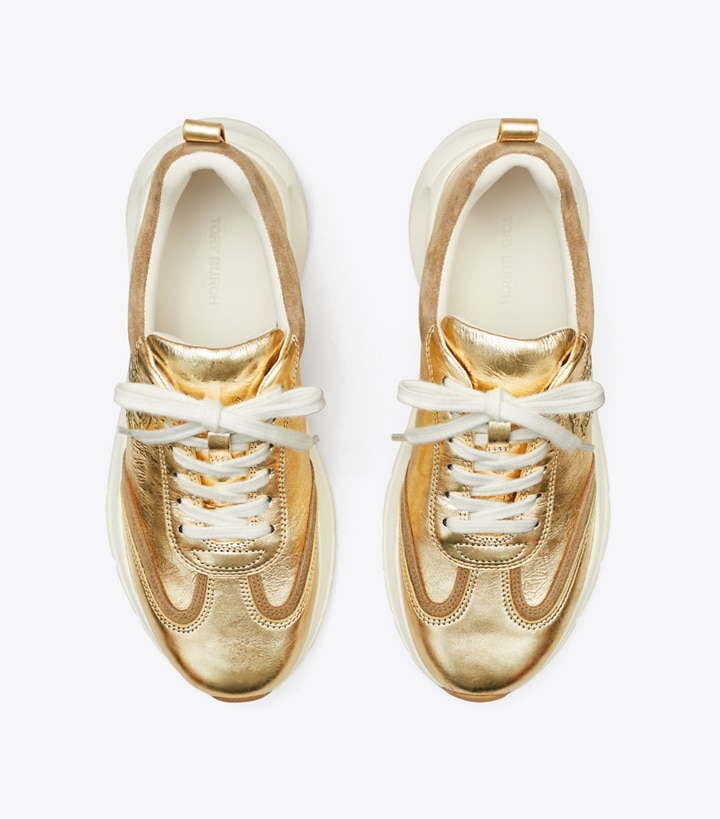 Gold Alce Tory Burch Good Luck Trainer Women's Sneakers | AU5692187