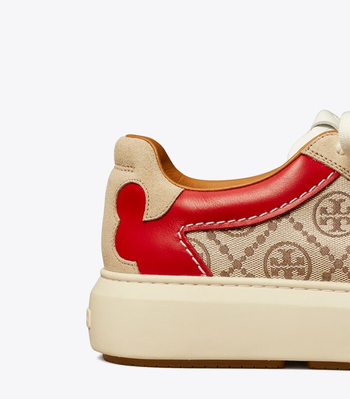 Hazel T Monogram Tory Red Calcare Tory Burch T Monogram Ladybug Women's Sneakers | AU9183527