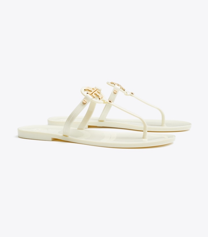 Ivory Tory Burch Mini Miller Jelly Thong Women\'s Sandals | AU3152047