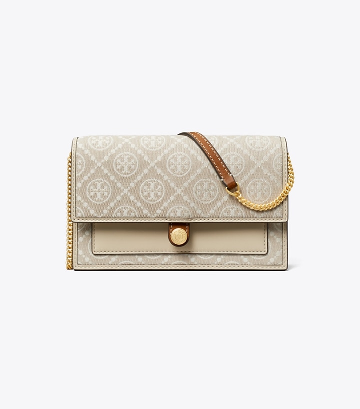 Ivory Tory Burch T Monogram Jacquard Wallet Crossbody Women's Mini Bags | AU0189732