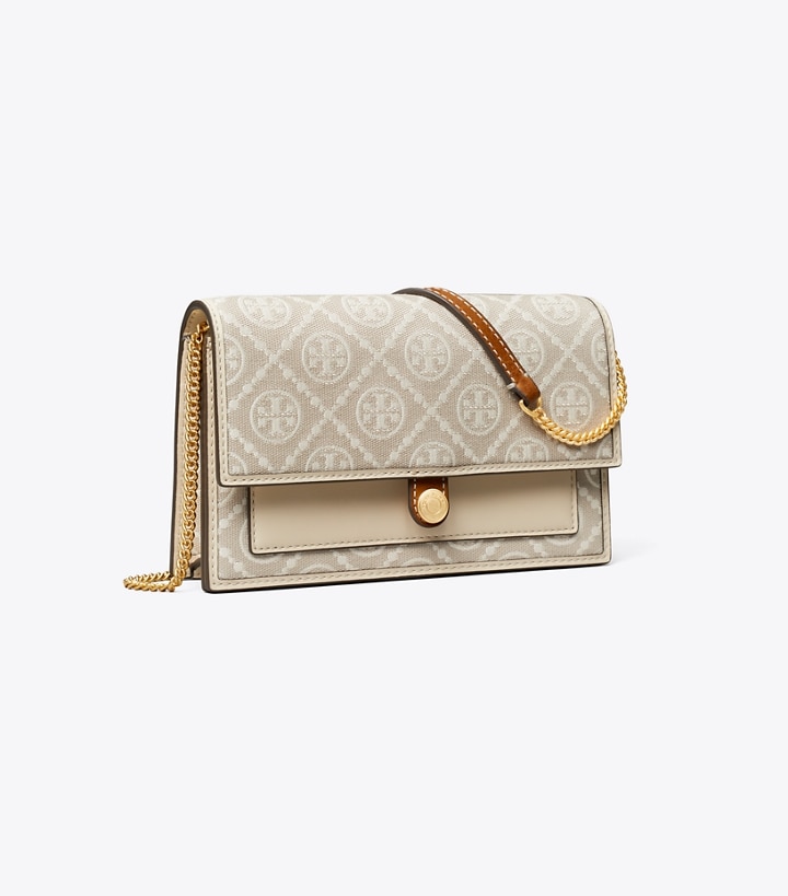 Ivory Tory Burch T Monogram Jacquard Wallet Crossbody Women\'s Mini Bags | AU0189732