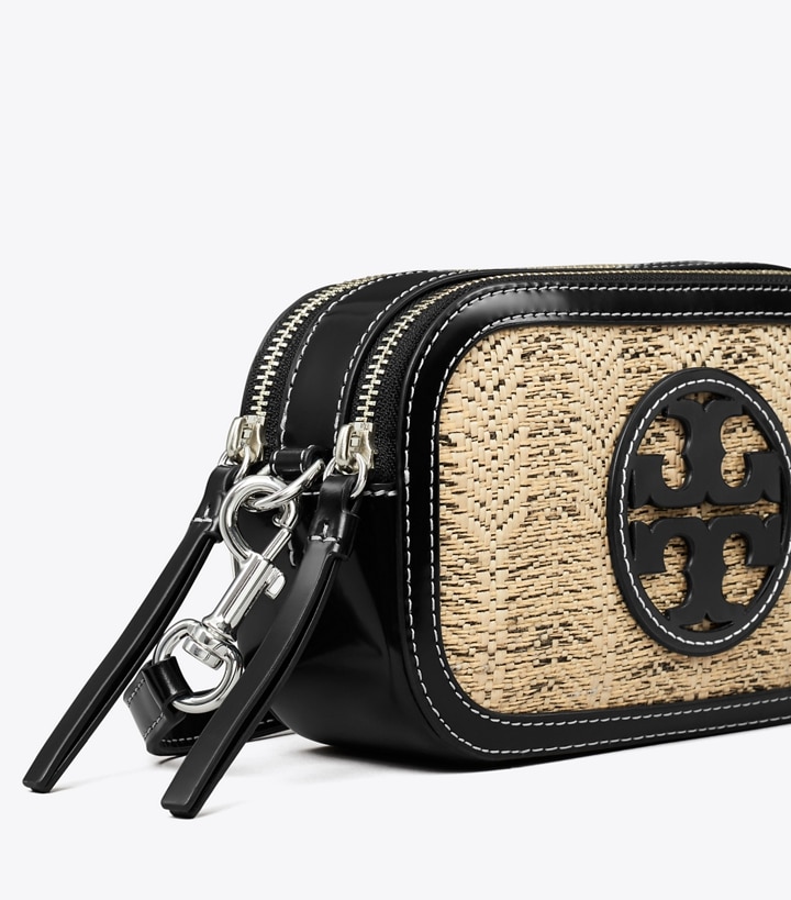 Natural Black Tory Burch Mini Miller Linen Women's Crossbody Bags | AU4372890