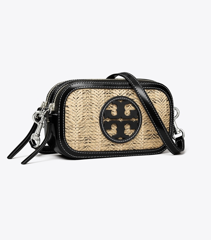 Natural Black Tory Burch Mini Miller Linen Women\'s Crossbody Bags | AU4372890