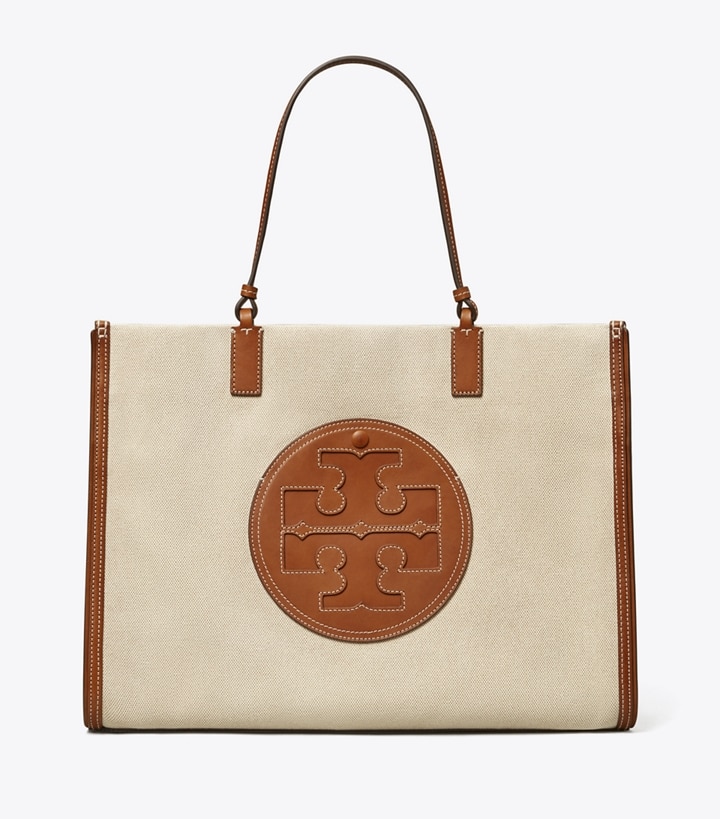 Natural Classic Cuoio Tory Burch Ella Canvas Women's Tote Bags | AU4852169