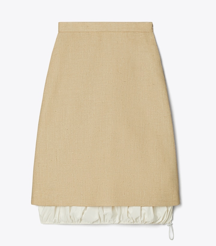 Natural Tory Burch Silk Linen Women\'s Skirts | AU8075132