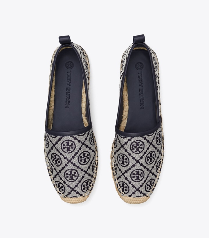 Navy Logo Jacquard Perfect Navy Tory Burch T Monogram Platform Women's Espadrilles | AU2640179