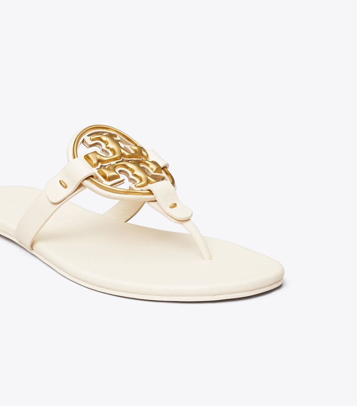 New Cream Gold Tory Burch Metal Miller Soft Women's Sandals | AU8962451