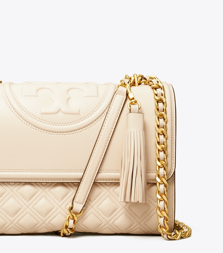 New Cream Tory Burch Fleming Convertible Women's Shoulder Bags | AU2653087