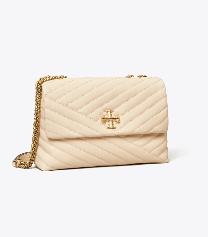 New Cream Tory Burch Kira Chevron Convertible Women\'s Shoulder Bags | AU8346915