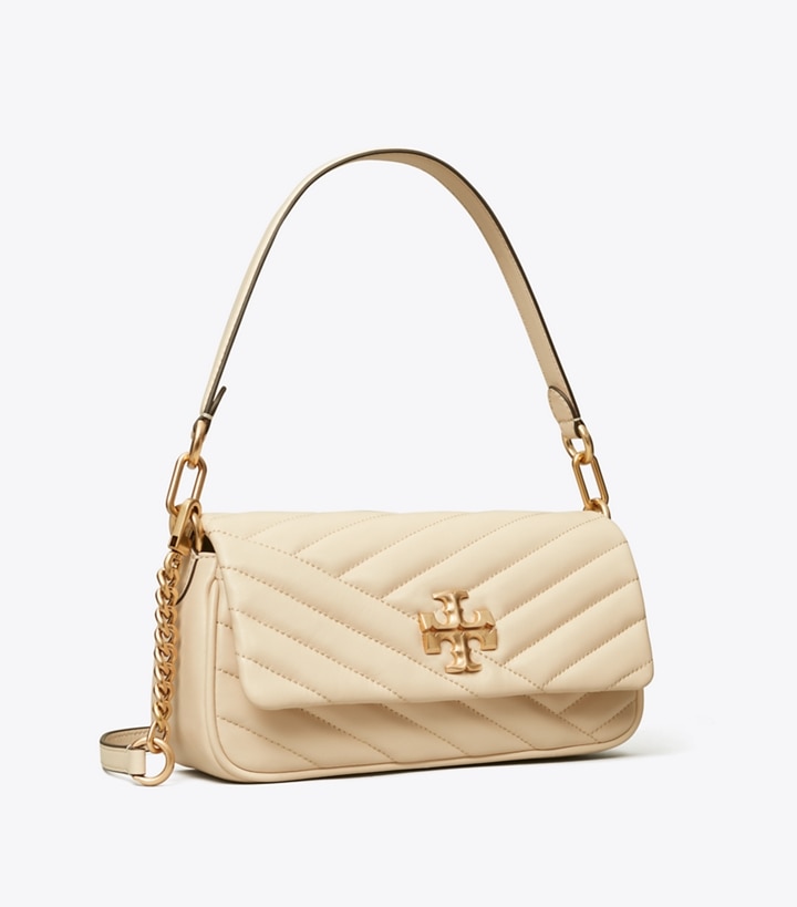 New Cream Tory Burch Small Kira Chevron Flap Women\'s Shoulder Bags | AU0138769