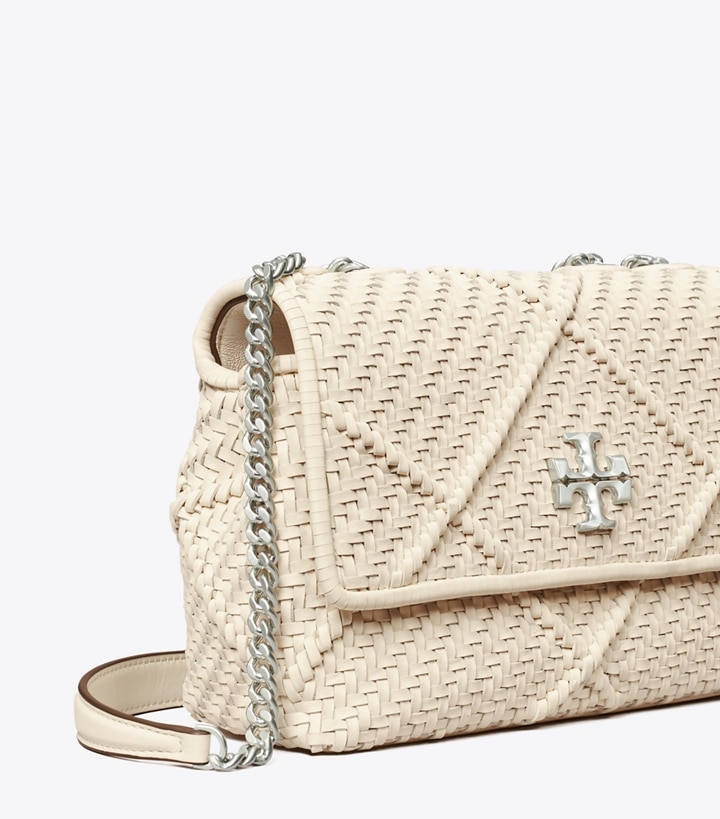 New Ivory Tory Burch Small Kira Diamond Woven Convertible Women's Shoulder Bags | AU7598120