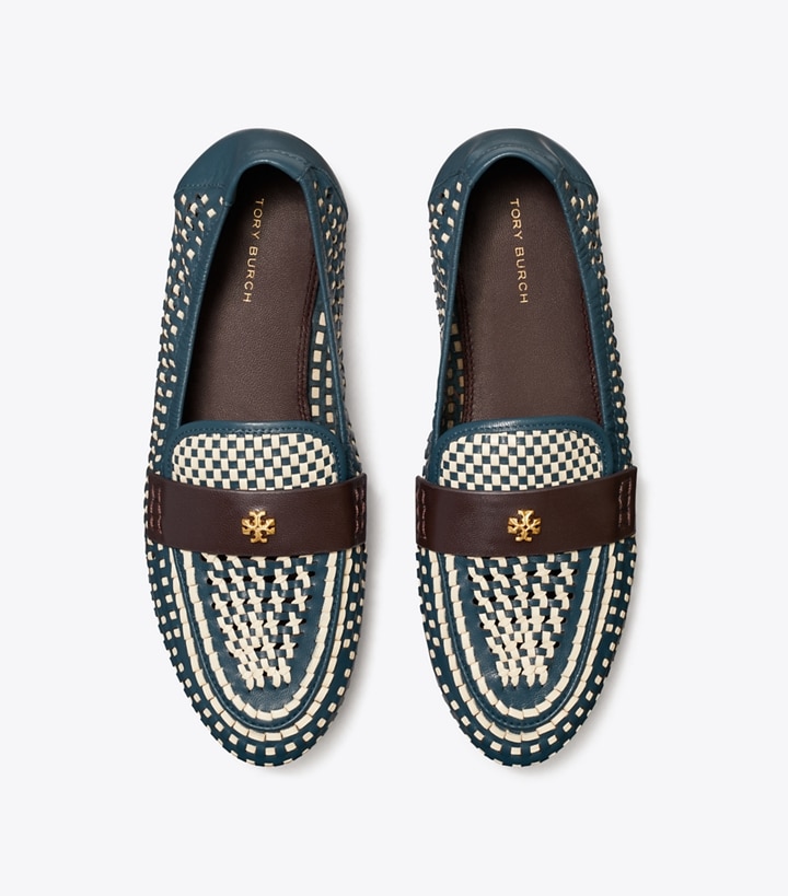 Night Voyage Plum New Cream Tory Burch Woven Ballet Women's Loafers | AU3670215