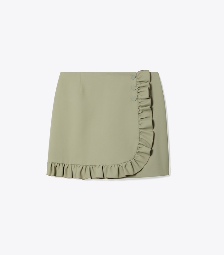 Olive Grey Tory Burch Tech Twill Ruffle Skort Women\'s Skort | AU0153762