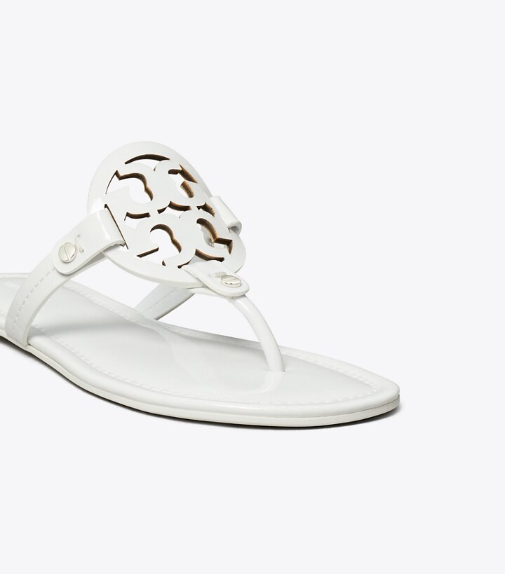 Optic White Tory Burch Miller Patent Leather Women's Sandals | AU8234105