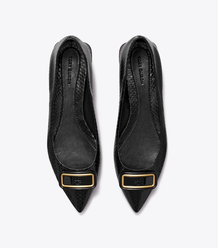 Perfect Black Tory Burch Georgia Pointed Toe Women's Flats | AU8174365