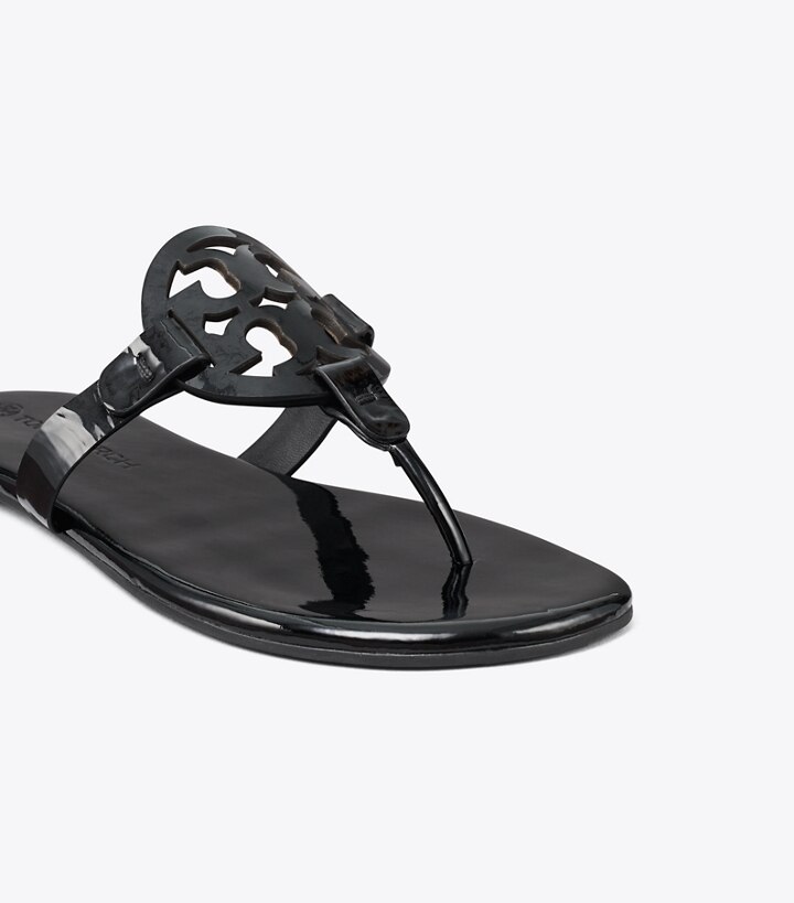 Perfect Black Tory Burch Miller Soft Patent Leather Women's Sandals | AU9254036