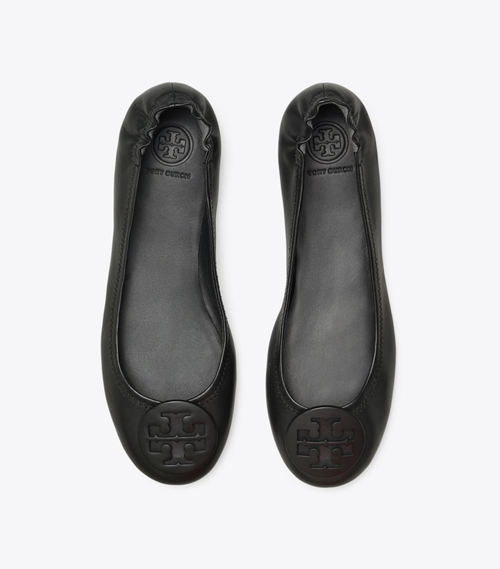 Perfect Black Tory Burch Minnie Travel Women's Ballets | AU0627519