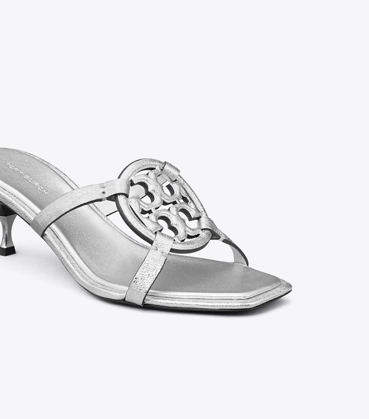 Silver Tory Burch Miller Bombé Low Heel Women's Sandals | AU7824019