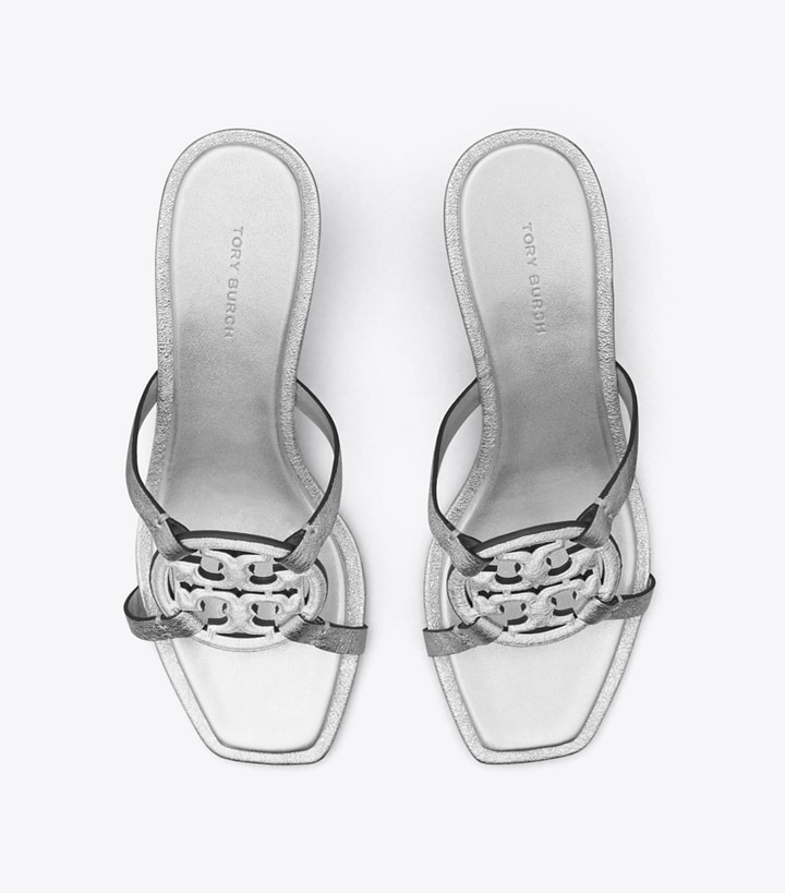 Silver Tory Burch Miller Bombé Low Heel Women's Sandals | AU7824019