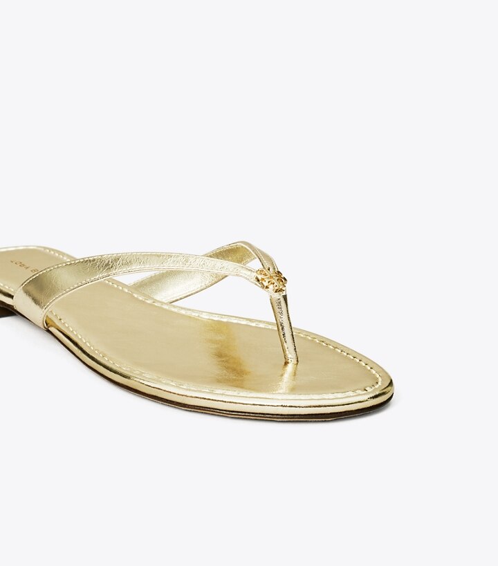 Spark Gold Tory Burch Classic Women's Flip Flops | AU5917486