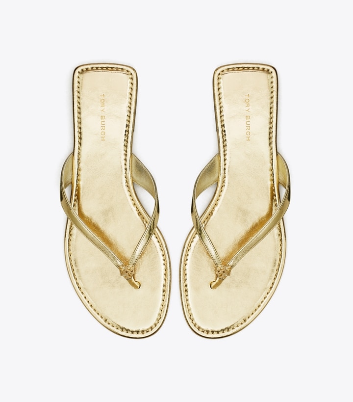 Spark Gold Tory Burch Classic Women's Flip Flops | AU5917486