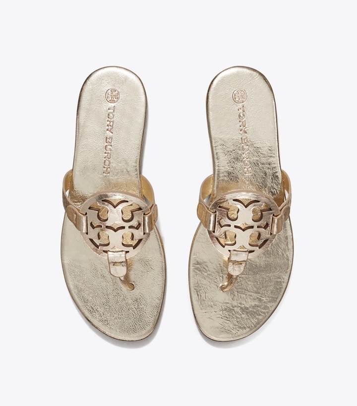 Spark Gold Tory Burch Miller Soft Metallic Women's Sandals | AU1285497