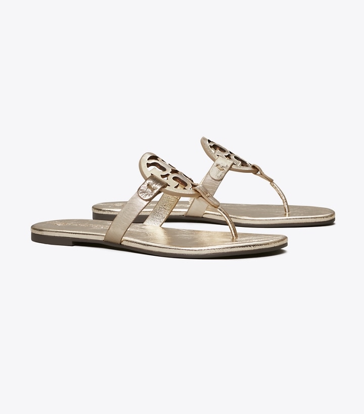 Spark Gold Tory Burch Miller Soft Metallic Women\'s Sandals | AU1285497