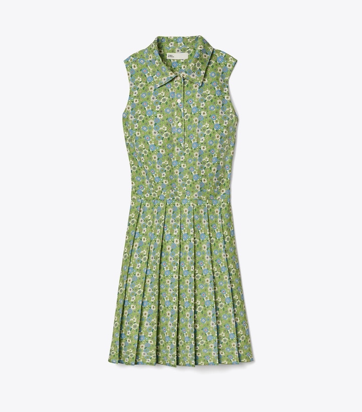 Spring Daisy Tory Burch Printed Performance Pleated Women\'s Dresses | AU8310746