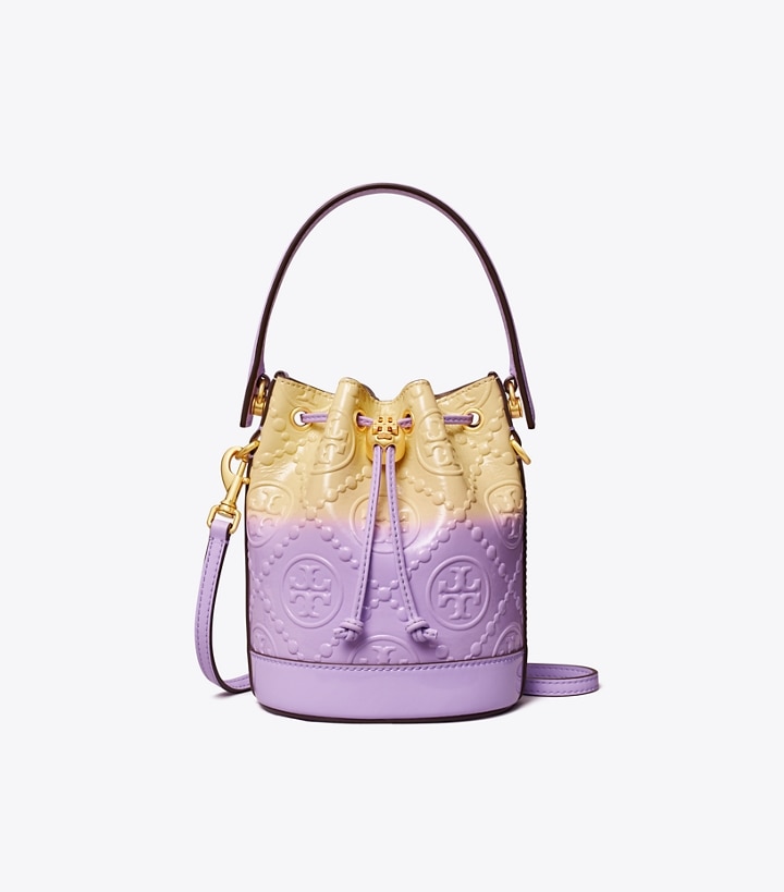 Sweet Corn Lavender Cloud Tory Burch Mini T Monogram Dip-dye Women's Bucket Bags | AU4935867