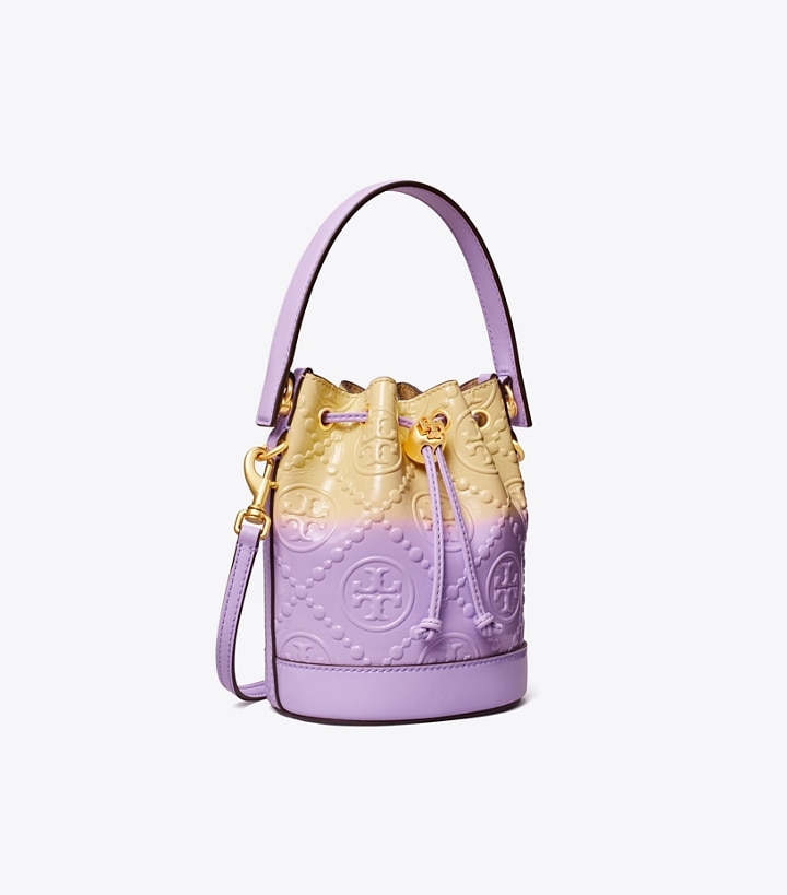 Sweet Corn Lavender Cloud Tory Burch Mini T Monogram Dip-dye Women\'s Bucket Bags | AU4935867