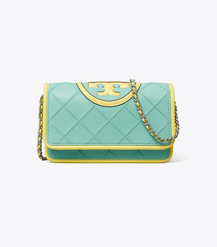 Thermal Spring Tory Burch Fleming Soft Patent Border Chain Wallet Women's Mini Bags | AU9263587