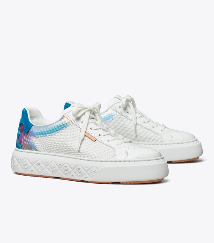 White Iridescent Coral Blue Tory Burch Ladybug Women\'s Sneakers | AU3206847