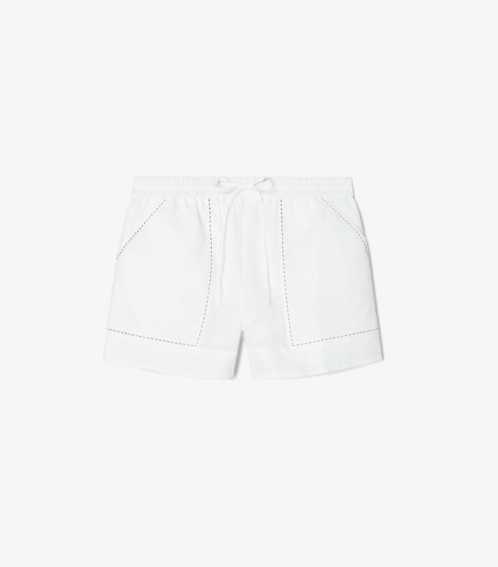 White Tory Burch Linen Women\'s Short | AU2893671