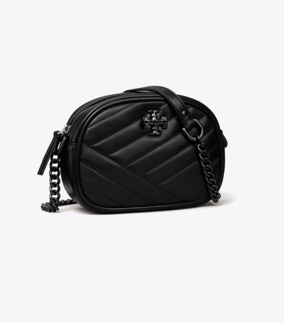 Black Silver Tory Burch Small Kira Chevron Women's Camera Bags | AU4017625