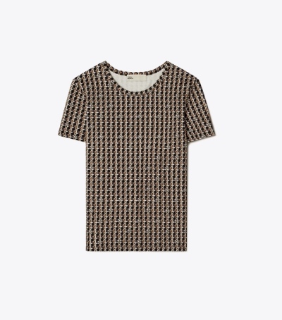 Black Tory Burch Basketweave Women's T Shirts | AU8695120