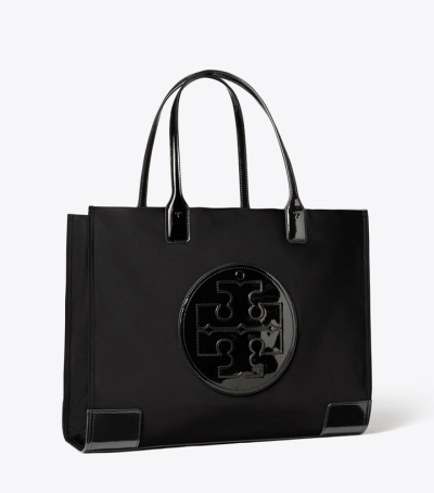 Black Tory Burch Ella Patent Women's Tote Bags | AU0562489