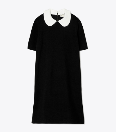 Black Tory Burch Poplin Collar Sweater Women's Dresses | AU0417539