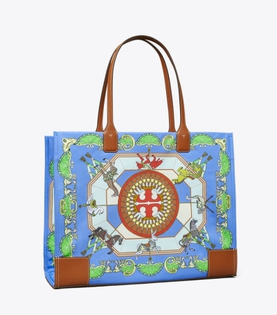 Blue Carousel Tory Burch Ella Printed Women's Tote Bags | AU1763495